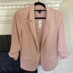 NWT Ann Taylor Factory Patel Pink Scrunch Sleeve Blazer Size 4